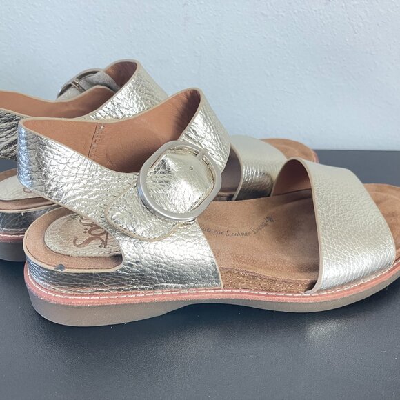 SOFFT Women's Sandal Sofft Bali anthracite metallic silver leather shoe size 7,5 - Picture 5 of 16
